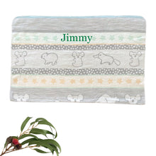 Load image into Gallery viewer, Personalised Australiana Reversible Woven Huggee Baby Blanket