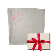 Load image into Gallery viewer, ' Light Grey ' Personalised Bamboo Muslin