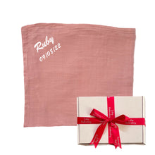 Load image into Gallery viewer, ' Dusty Pink ' Personalised Bamboo Muslin
