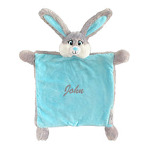 Load image into Gallery viewer, "Bandit" Bunny & Blue Bebi Bunny Snuggle Comforter - 2 Piece Personalised Gift Set