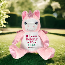 Load image into Gallery viewer, "Calypso" Pink Unicorn Personalised Plush