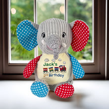Load image into Gallery viewer, "Jumbo" Patchwork Elephant Personalised Plush