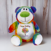 Load image into Gallery viewer, "Romeo" Rainbow Teddy Bear Personalised Plush