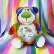 Load image into Gallery viewer, "Romeo" Rainbow Teddy Bear Personalised Plush