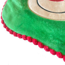 Load image into Gallery viewer, Personalised Plush Green with Red Cuffed Embroidered & Reindeer Applique Christmas Stocking