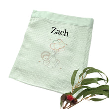 Load image into Gallery viewer, 'Balloons' Personalised Embroidered Bamboo Waffle Blanket Unisex Baby Gift