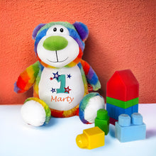 Load image into Gallery viewer, "Romeo" Rainbow Teddy Bear Personalised Plush
