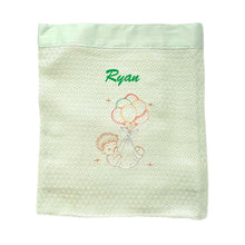 Load image into Gallery viewer, 'Balloons' Personalised Embroidered Bamboo Waffle Blanket Unisex Baby Gift