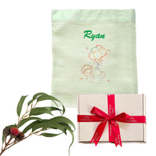 Load image into Gallery viewer, 'Balloons' Personalised Embroidered Bamboo Waffle Blanket Unisex Baby Gift