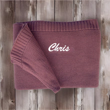 Load image into Gallery viewer, ' Coffee ' Personalised Cotton Knitted Blanket
