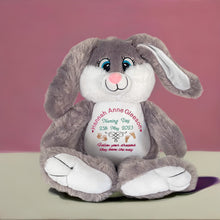 Load image into Gallery viewer, "Bandit" Grey Bunny Personalised Plush