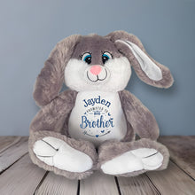 Load image into Gallery viewer, "Bandit" Grey Bunny Personalised Plush