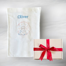 Load image into Gallery viewer, 'Green Moon' Personalised Embroidered Bamboo Waffle Blanket Baby Gift