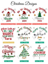 Load image into Gallery viewer, Embroidered Christmas Stocking & Personalised "Yum' Gingerbread Plush- 2 Piece Personalised Christmas Gift Set