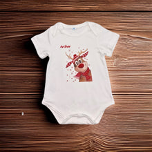 Load image into Gallery viewer, Personalised Unisex Baby Christmas Romper Gift 6-12 months -White