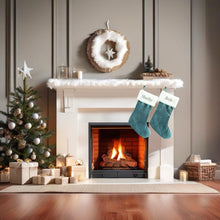 Load image into Gallery viewer, Personalised Dusty Green Traditional Christmas Stocking