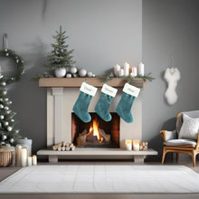 Load image into Gallery viewer, Personalised Dusty Green Traditional Christmas Stocking