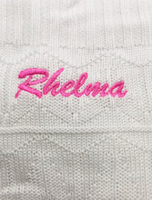 Load image into Gallery viewer, White Personalised Bamboo Knitted Blanket