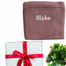 Load image into Gallery viewer, ' Coffee ' Personalised Cotton Knitted Blanket