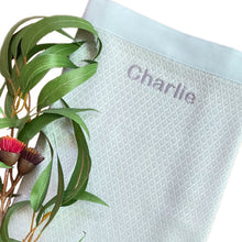 Load image into Gallery viewer, Personalised Bamboo Waffle Blanket & Bamboo Muslin Swaddle - 2 Piece Personalised Gift Set
