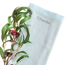 Load image into Gallery viewer, Mint Personalised Bamboo Waffle Blanket Baby Gift