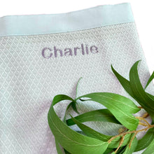 Load image into Gallery viewer, Mint Personalised Bamboo Waffle Blanket Baby Gift