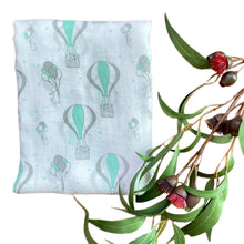 Load image into Gallery viewer, ' Balloons & Bunnies' Personalised Bamboo Muslin