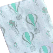 Load image into Gallery viewer, ' Balloons & Bunnies' Personalised Bamboo Muslin