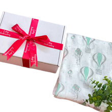 Load image into Gallery viewer, ' Balloons & Bunnies' Personalised Bamboo Muslin
