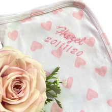 Load image into Gallery viewer, Pink Hearts Personalised 100% Cotton Wrap