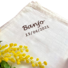 Load image into Gallery viewer, ' White ' Personalised Bamboo Muslin