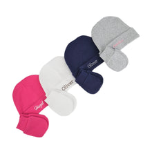 Load image into Gallery viewer, Personalised 100% Cotton Baby Beanie & Anti-Scratch Mitten Set