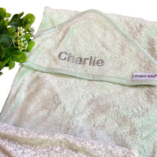 Load image into Gallery viewer, Mint Green Personalised Bamboo Hooded Towel