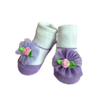 Load image into Gallery viewer, Baby Girls Headband & Sock Gift Bundle- Lavender & Rose