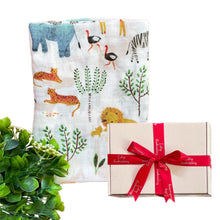 Load image into Gallery viewer, ' Zoo ' Personalised Bamboo Muslin
