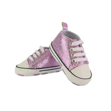 Load image into Gallery viewer, Stylish Baby Girl Sequenced/Glitter Canvas Soft Soled Pre-walker Shoes