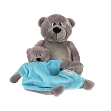 Load image into Gallery viewer, "Buzz" Teddy Bear & Blue Bebi Bear Snuggle Comforter - 2 Piece Personalised Gift Set