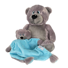 Load image into Gallery viewer, "Buzz" Teddy Bear & Blue Bebi Bear Snuggle Comforter - 2 Piece Personalised Gift Set