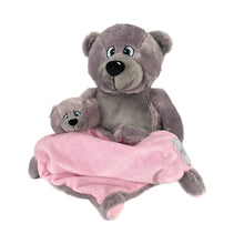 Load image into Gallery viewer, "Buzz" Teddy Bear & Pink Bebi Bear Snuggle Comforter - 2 Piece Personalised Gift Set