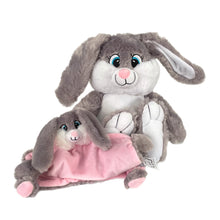 Load image into Gallery viewer, "Bandit" Bunny & Pink Bebi Bunny Snuggle Comforter - 2 Piece Personalised Gift Set