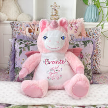 Load image into Gallery viewer, Pink "Calypso" Unicorn & White Unicorn Snuggle Comforter - 2 Piece Personalised Gift Set