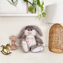 Load image into Gallery viewer, "Bandit" Grey Bunny Personalised Plush