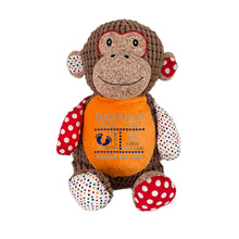 Load image into Gallery viewer, "Milo" Patchwork Monkey Personalised Plush