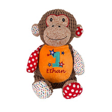 Load image into Gallery viewer, "Milo" Patchwork Monkey Personalised Plush