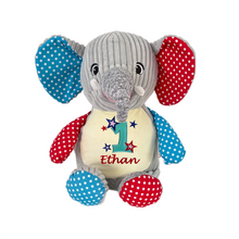 Load image into Gallery viewer, "Jumbo" Patchwork Elephant Personalised Plush
