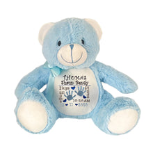 Load image into Gallery viewer, "Benny" Blue Bear -Personalised Plush