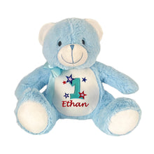 Load image into Gallery viewer, "Benny" Blue Bear -Personalised Plush