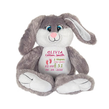 Load image into Gallery viewer, "Bandit" Grey Bunny Personalised Plush