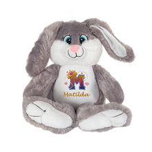 Load image into Gallery viewer, "Bandit" Grey Bunny Personalised Plush
