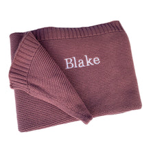 Load image into Gallery viewer, ' Coffee ' Personalised Cotton Knitted Blanket